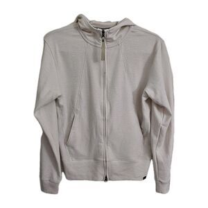 PrAna Sunrise Jacket Womens Small Cream Full Zip Hoodie Outdoor Stretch Pockets‎